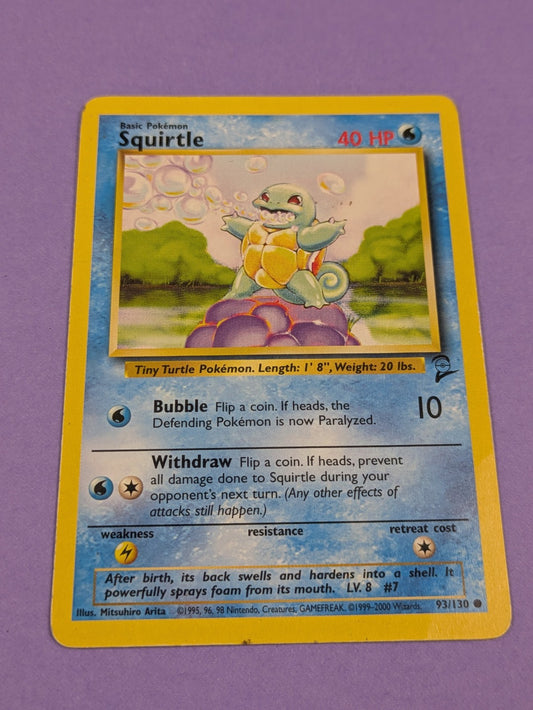 Squirtle - 93/130 - Common Base Set 2 - Pokemon Card - MP