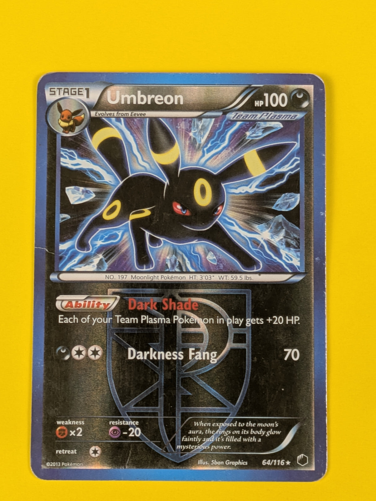 Umbreon - 64/116 - Holo Rare Plasma Freeze - Pokemon Card - HP