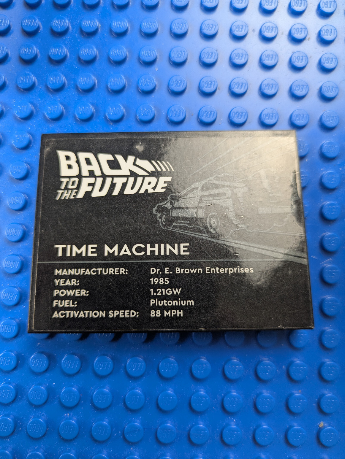 Lego Parts: Sticker: Back to the Future Time Machine Plate 10300stk01 Set 10300