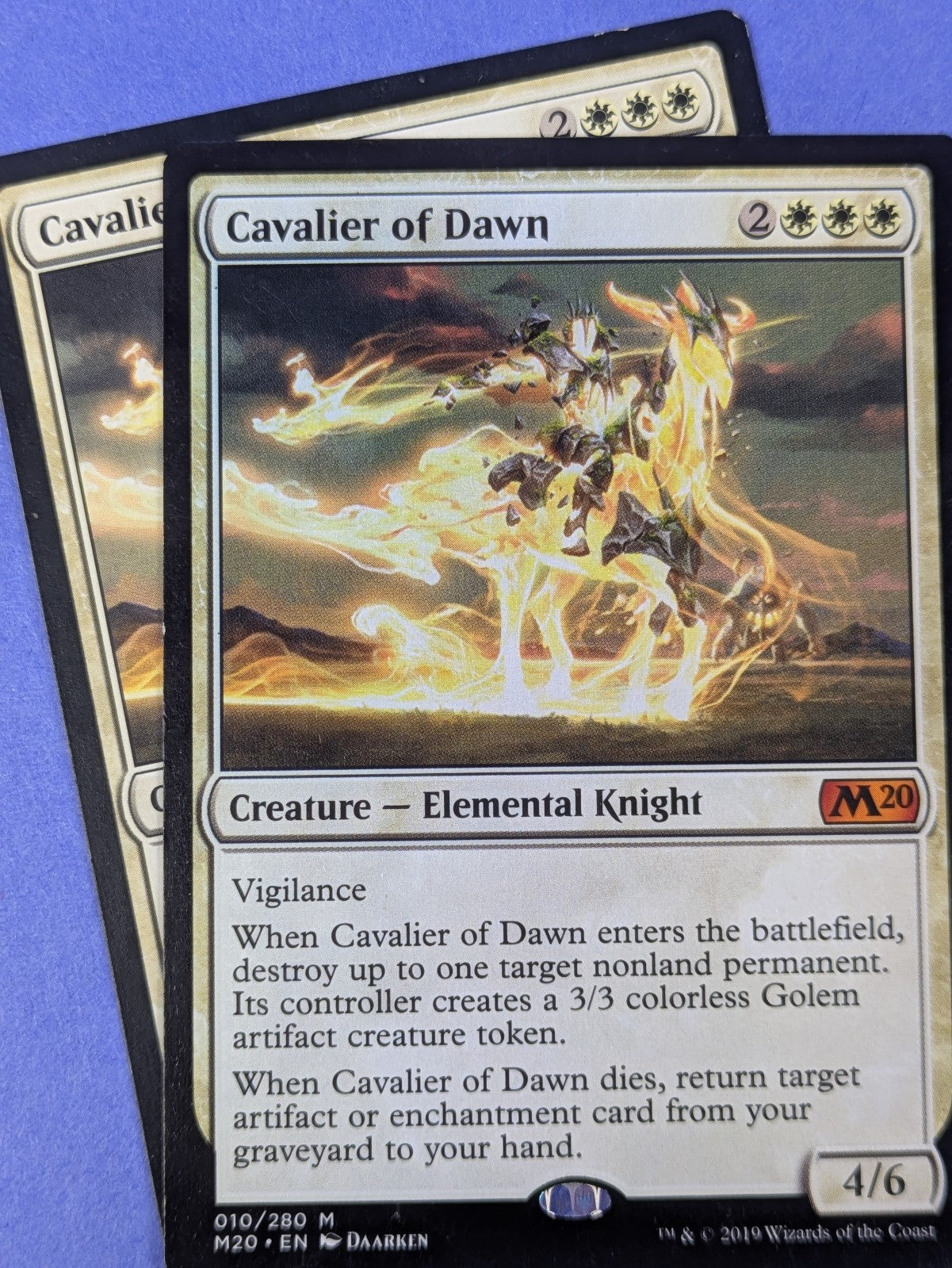 MTG Magic: Core Set 2020: Cavalier of Dawn #010/280 Mythic - LP