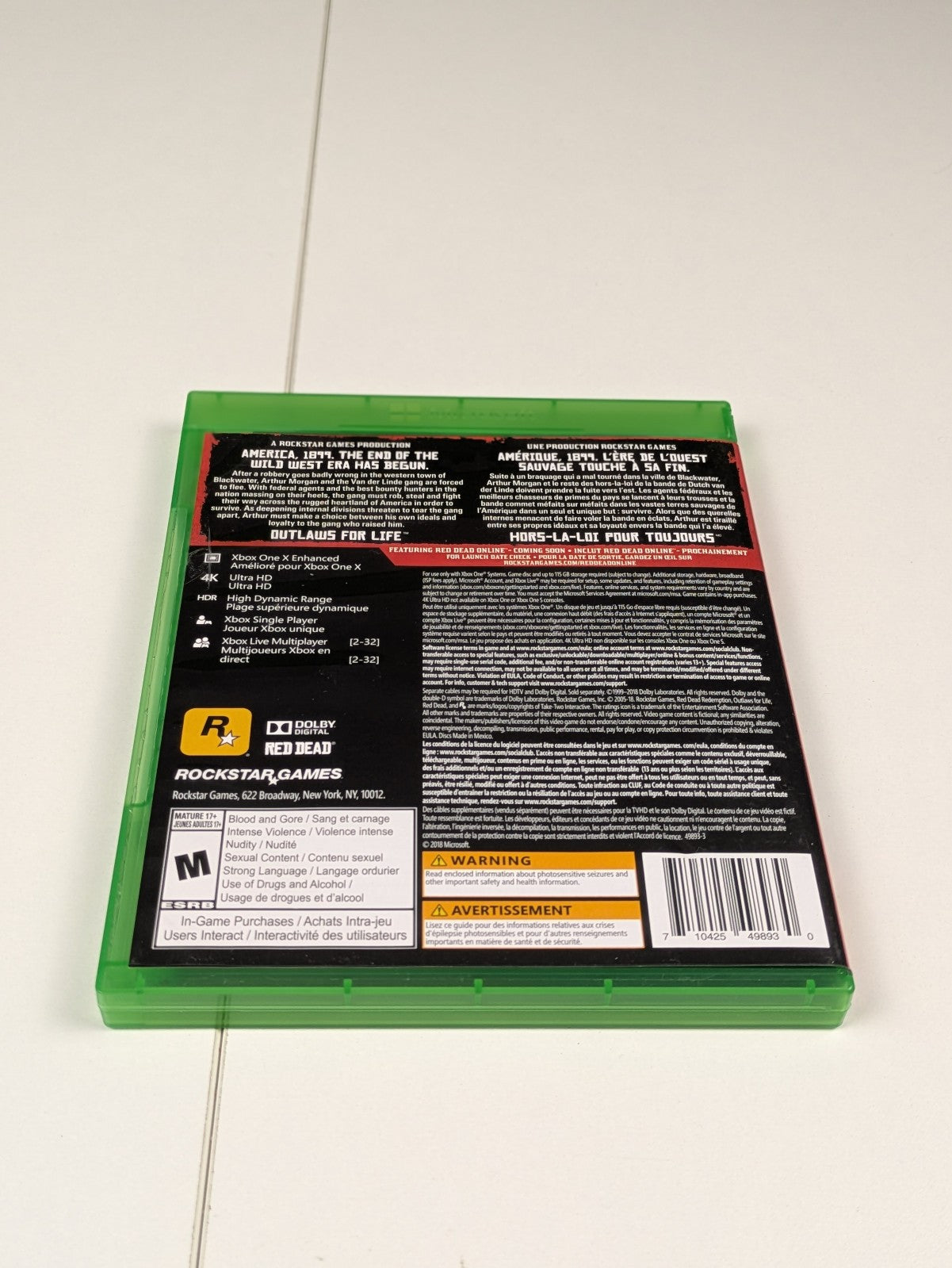 Red Dead Redemption 2 (Xbox One, 2018) CIB