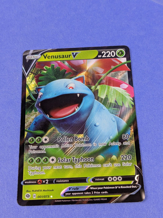 Venusaur V - 001/073 - Rare Ultra Holo Champion's Path - Pokemon Card - LP