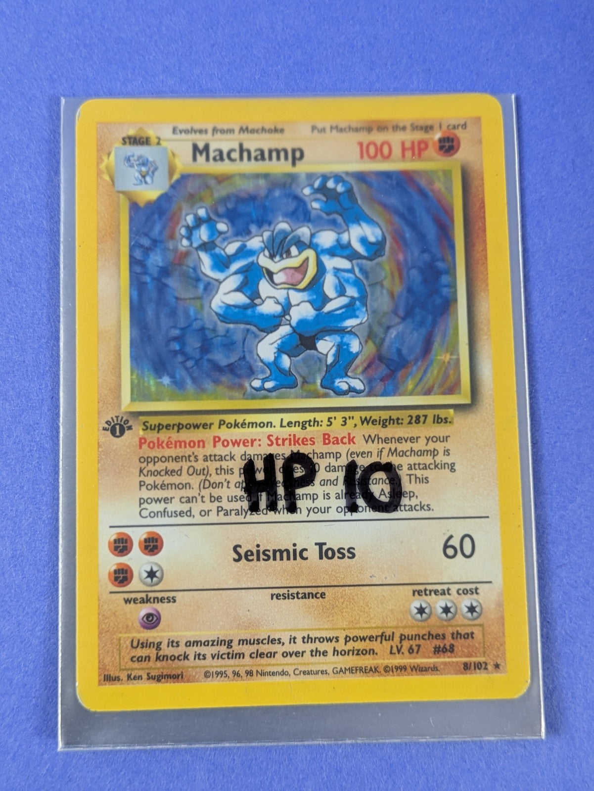 Machamp - 8/102 - Holo Base Set Shadow 1st Edition - Pokemon - HP
