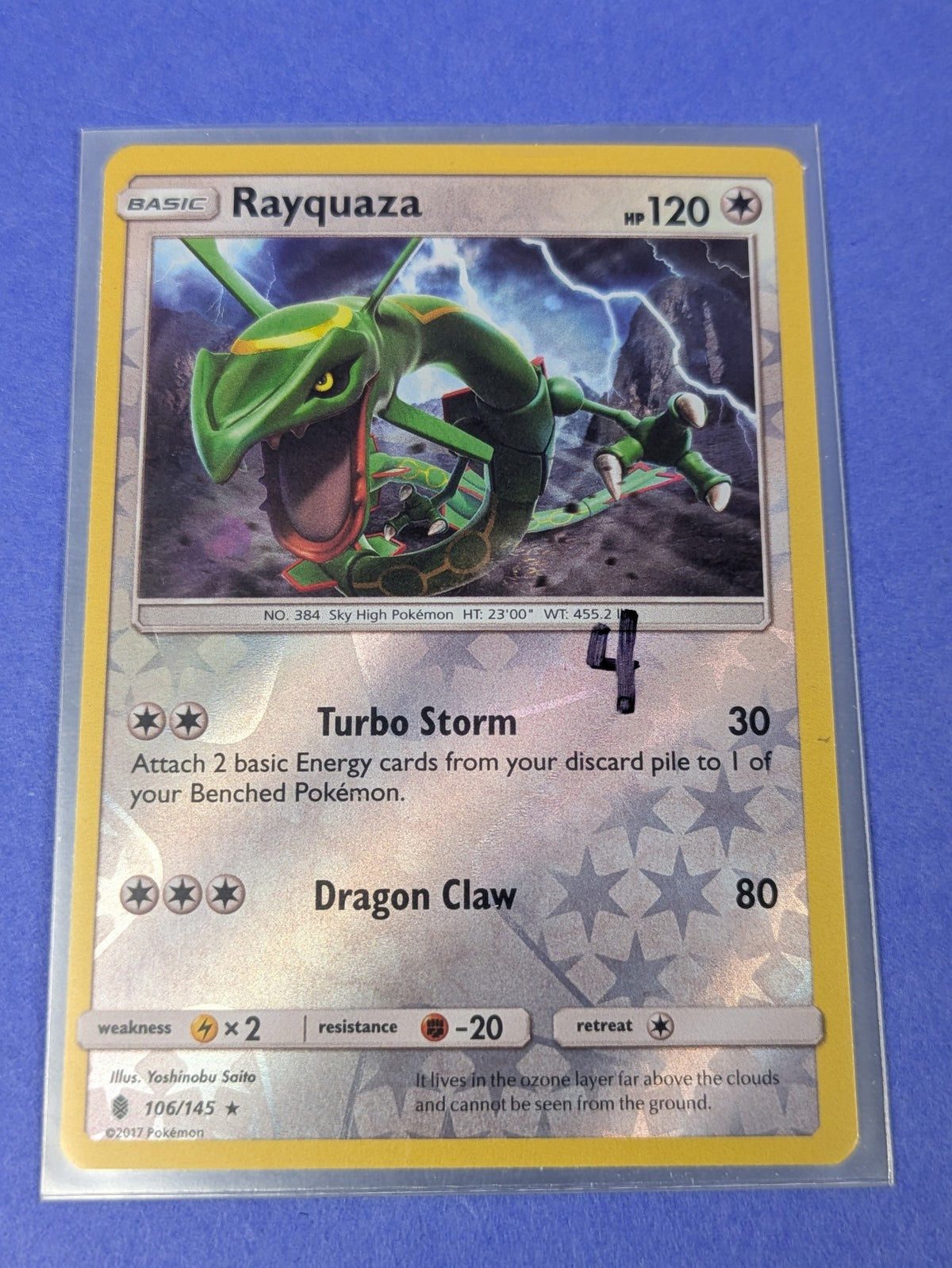 Rayquaza - 106/145 - Rare Reverse Holo Guardians Rising - Pokemon Card - LP