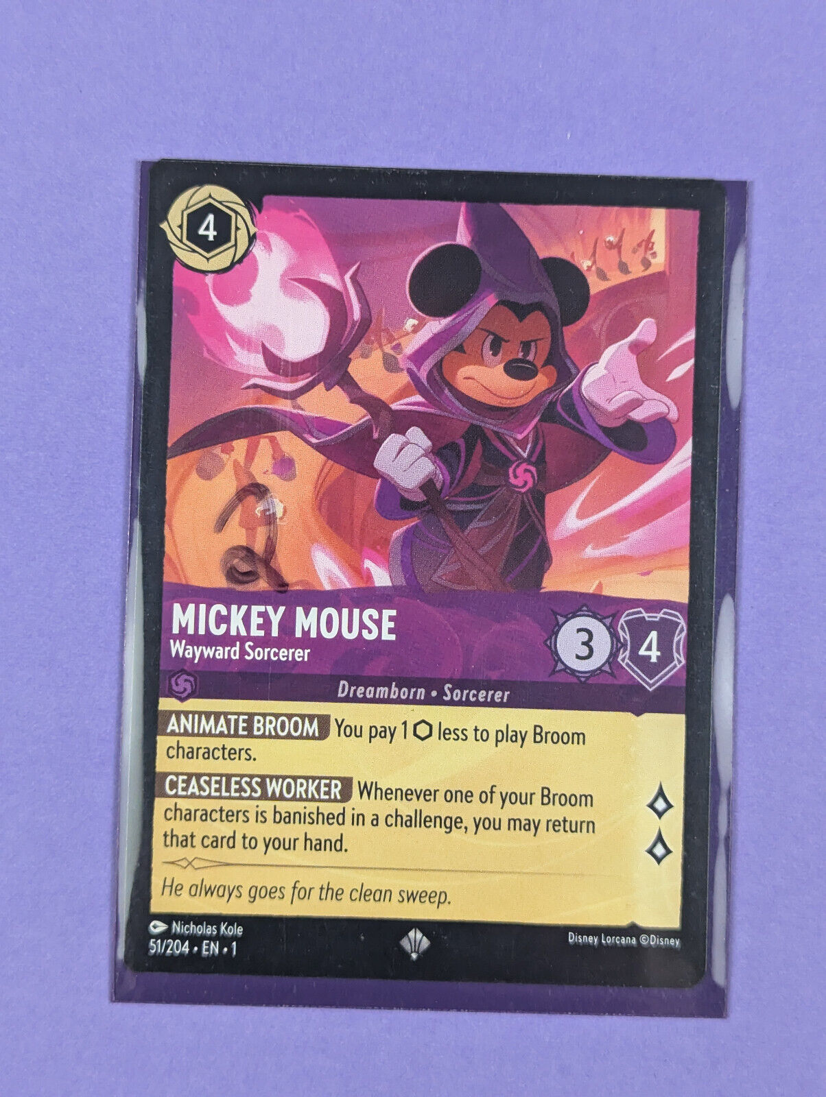 Disney Lorcana TCG: The First Chapter: Mickey Mouse Rare Wayward Sorcerer 51/204