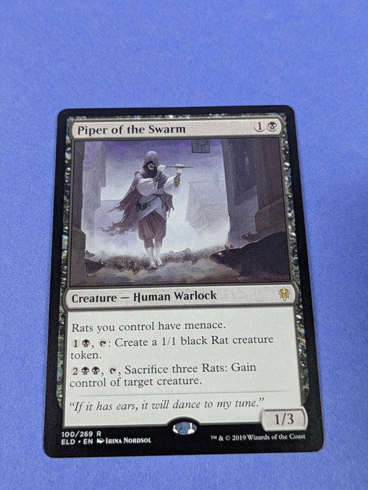 MTG Magic: Throne of Eldraine: Piper of the Swarm #100/269 Rare - NM