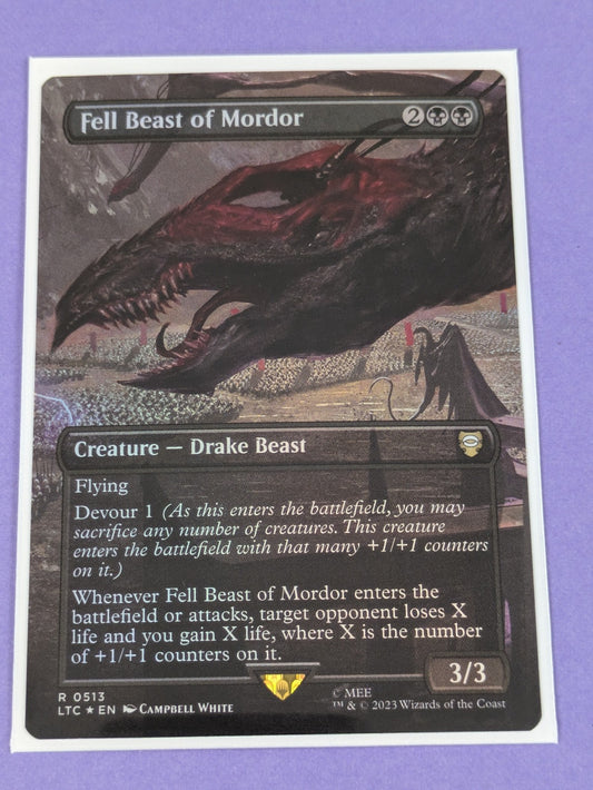 MTG: The Lord of the Rings: Fell Beast of Mordor Borderless Foil #0513 Rare - NM
