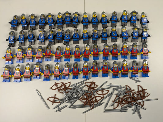 Lego Castle: 30 Black Falcons vs 30 Lion Knights Army Pack 60 Minifigures Total!