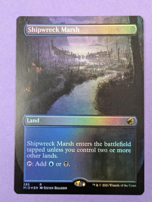 MTG Magic: Innistrad: Midnight Hunt: Shipwreck Marsh Borderless #285 Rare - NM