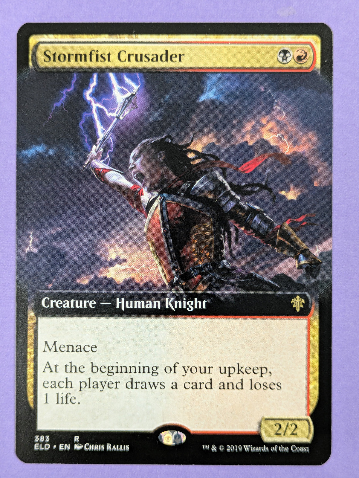 MTG Magic The Gathering: Throne of Eldraine: Stormfist Crusader #383 Rare - NM
