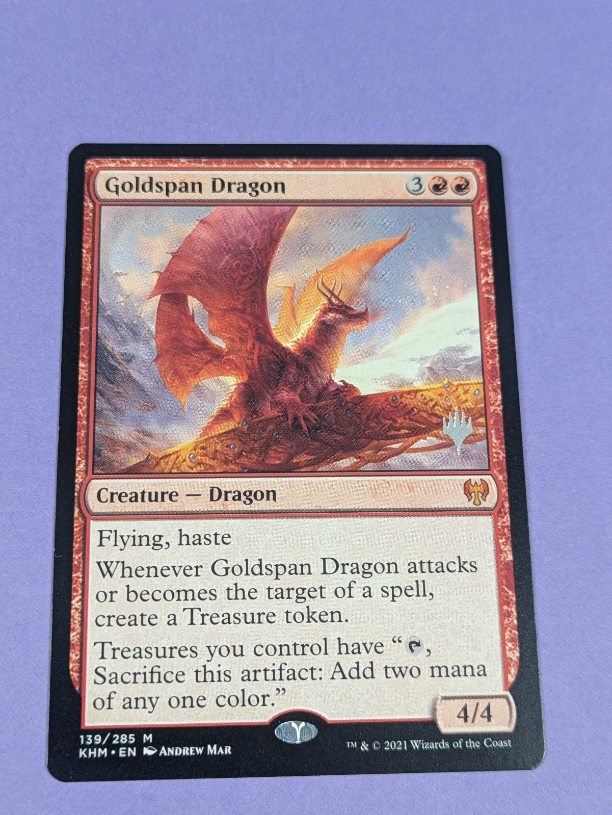 MTG Magic: Kaldheim Promos: Goldspan Dragon #139/285 Mythic - NM