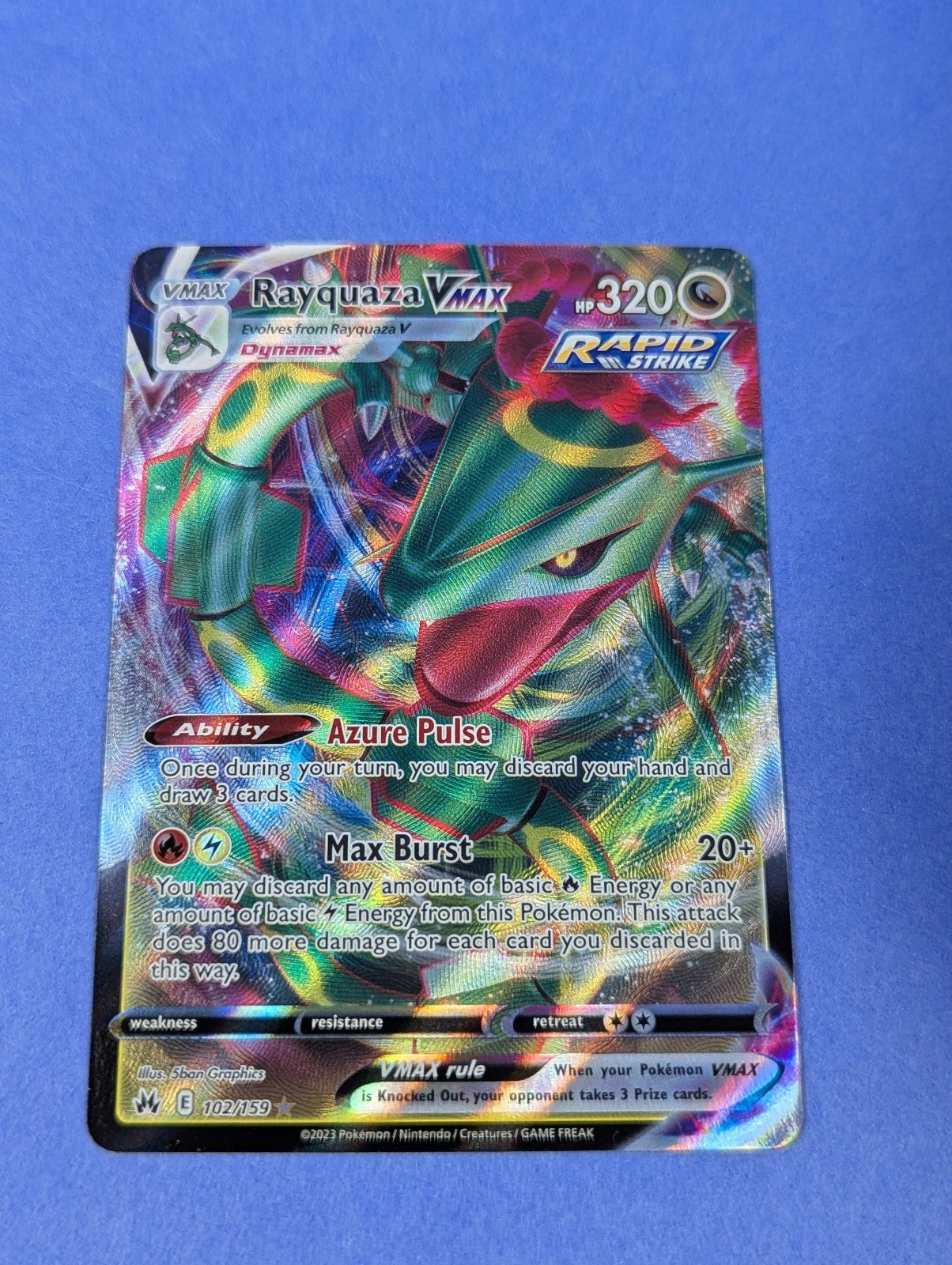 Rayquaza VMAX - 102/159 - Ultra Rare Holo Crown Zenith - Pokemon - NM