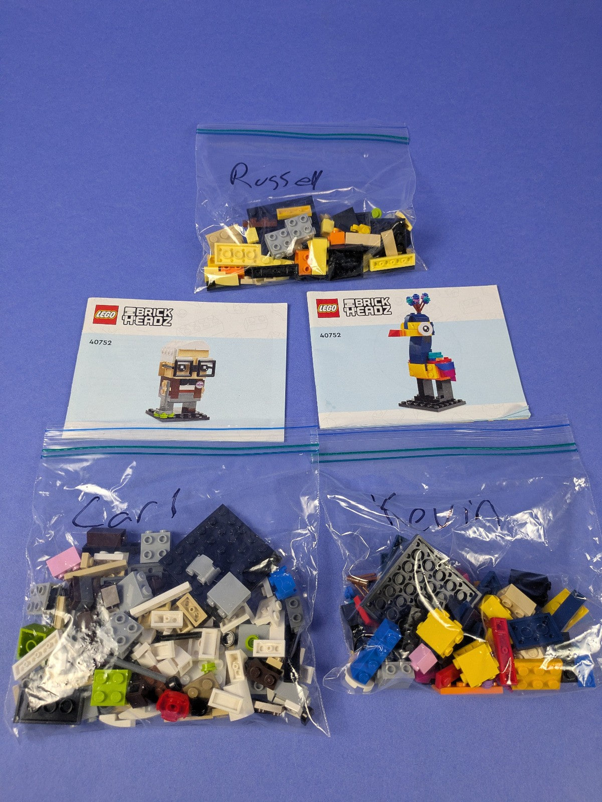 LEGO BrickHeadz Disney Carl, Russell & Kevin 40752 Complete Set Pre-Owned