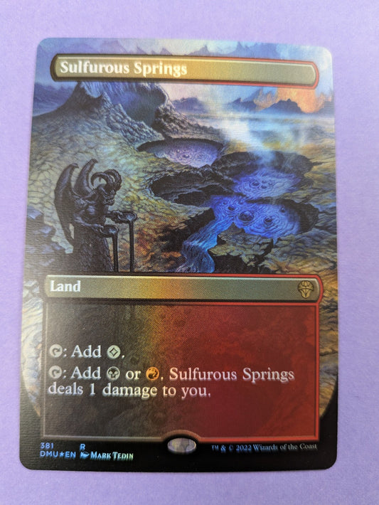 MTG Magic: Dominaria United: Sulfurous Springs Foil Borderless #381 Rare - NM
