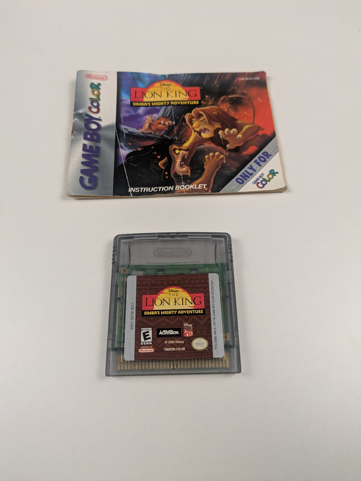 The Lion King: Simba’s Mighty Adventure (Game Boy Color, 2000) Cartridge/Manual