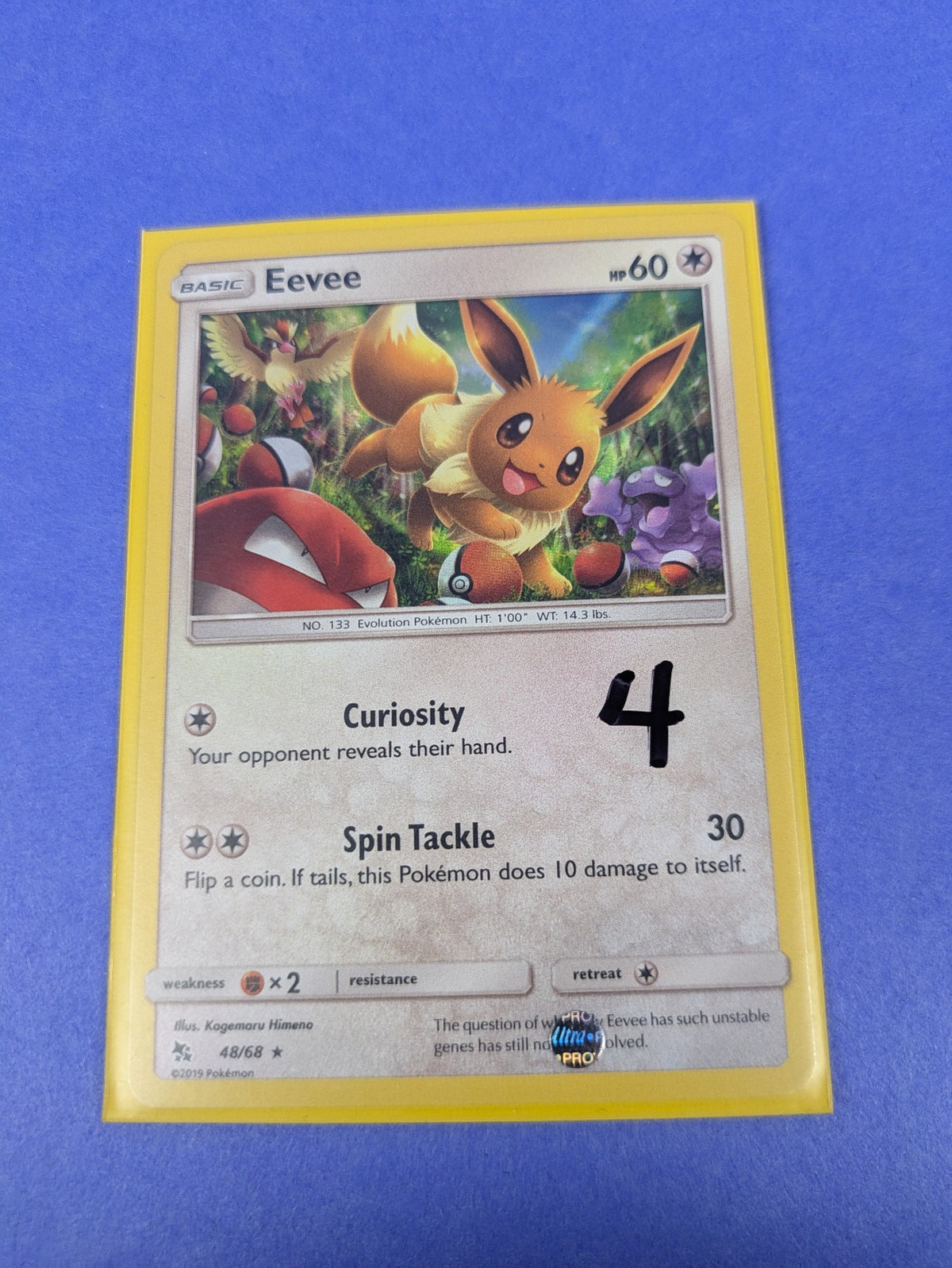 Eevee - 48/68 - Rare Holo Hidden Fates - Pokemon Card - NM
