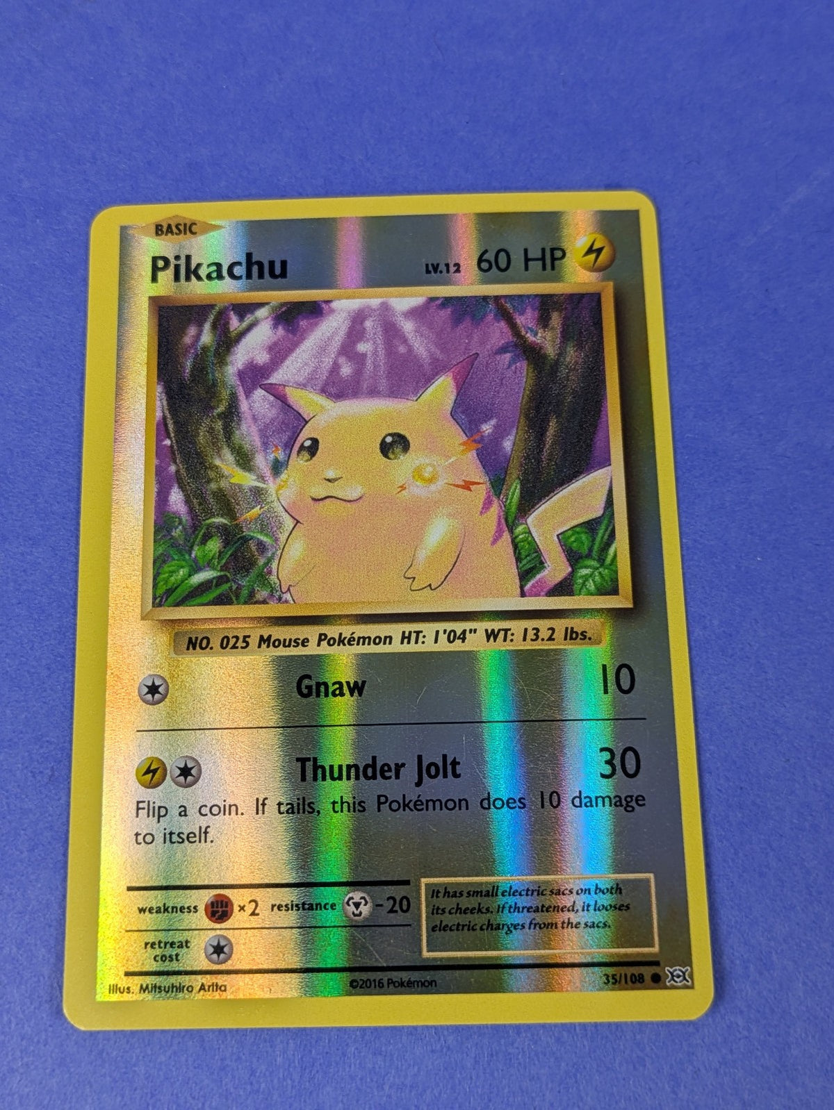 Pikachu - 35/108 - Common Reverse Holo Evolutions - Pokemon Card - NM