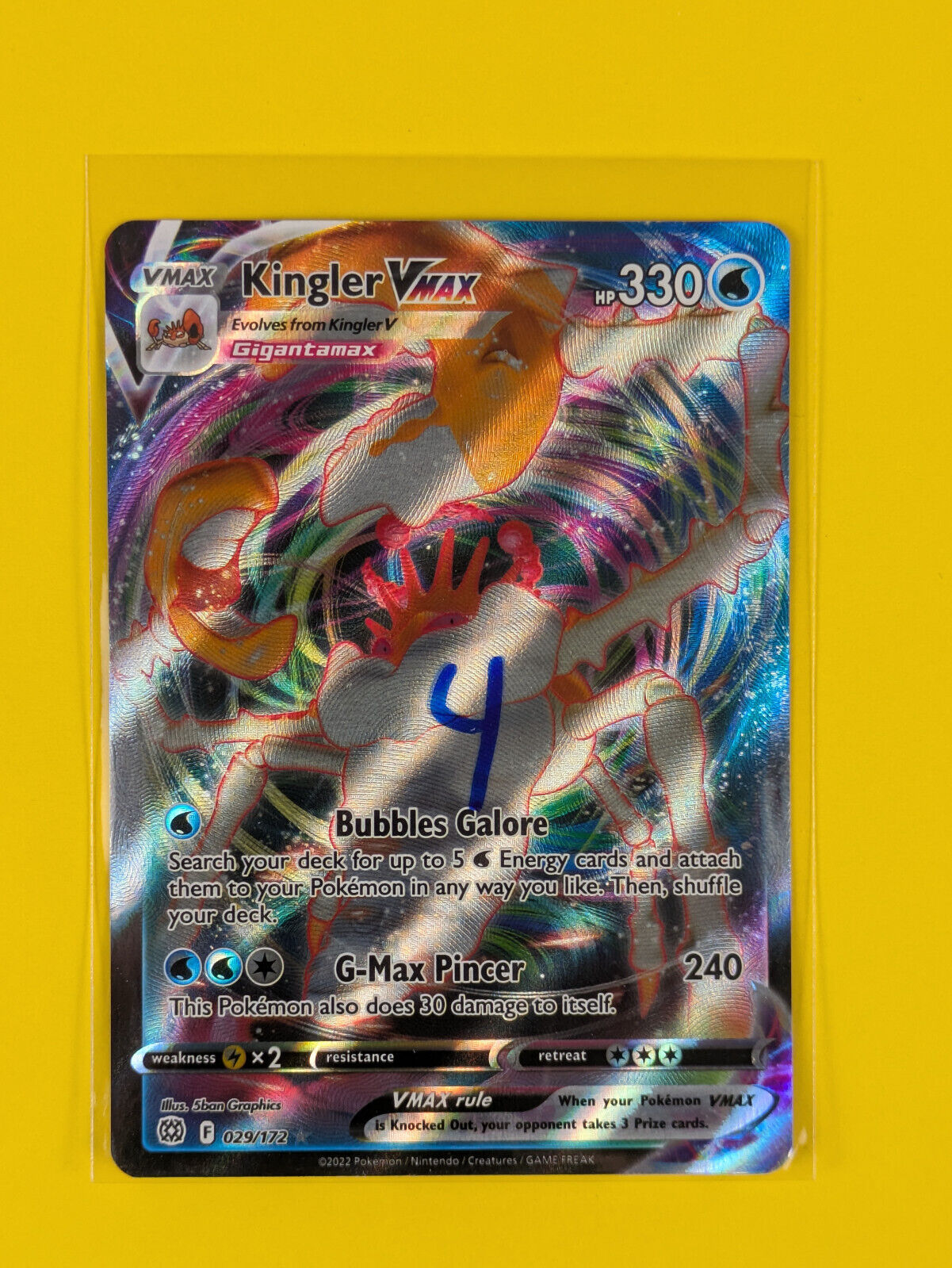 Kingler VMAX - 029/172 - Ultra Rare Brilliant Stars - Pokemon Card - NM