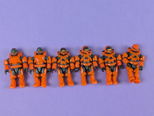 HALO Mega Bloks UNSC Spartan Flanker Orange Spartan Mark VII HKT16 - Lot of 6