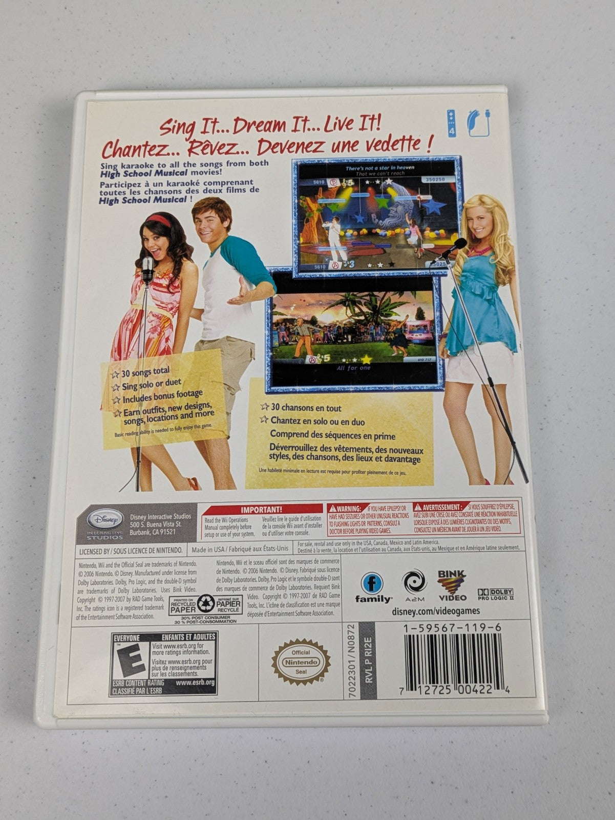 High School Musical: Sing It! (Nintendo Wii, 2007) CIB