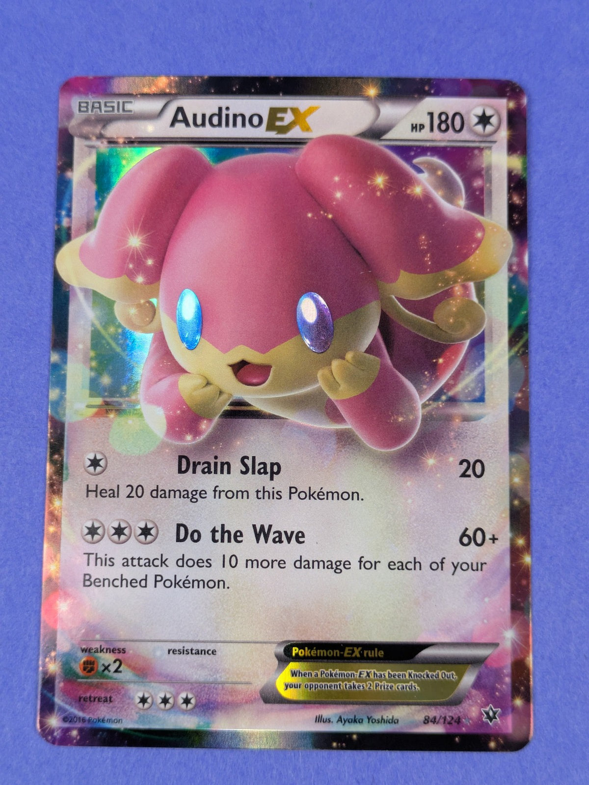 Audino EX - 84/124 - Ultra Rare Fates Collide - Pokemon Card - LP
