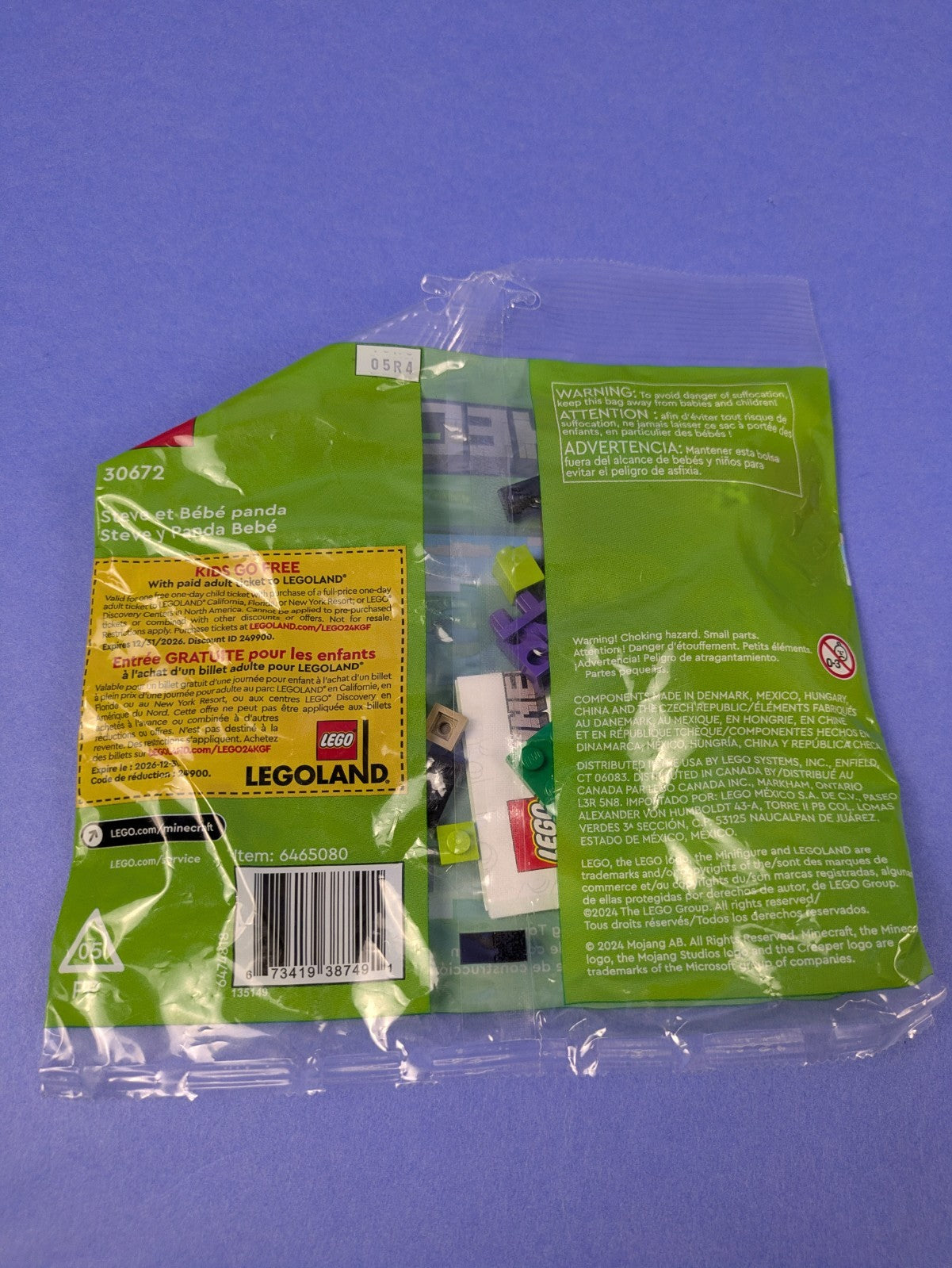 LEGO Minecraft Steve and Baby Panda Polybag 30672