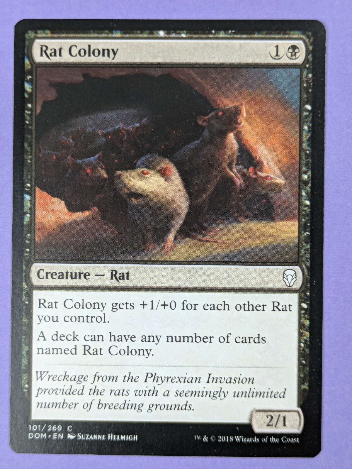 MTG Magic The Gathering: Dominaria: Rat Colony #101/269 Common - NM
