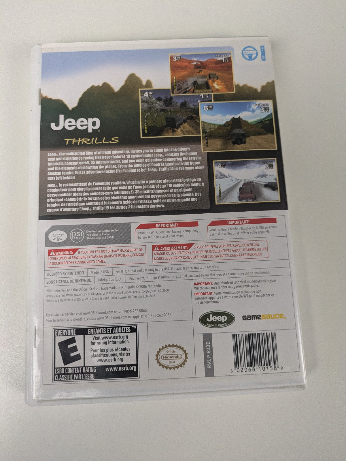 Jeep Thrills (Nintendo Wii, 2008) CIB