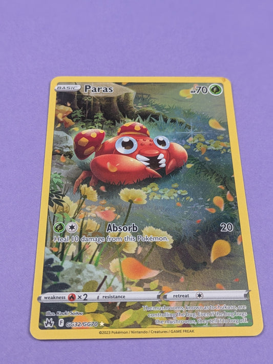 Paras - GG32/GG70 - Rare Crown Zenith Galarian Gallery  - Pokemon Card - LP