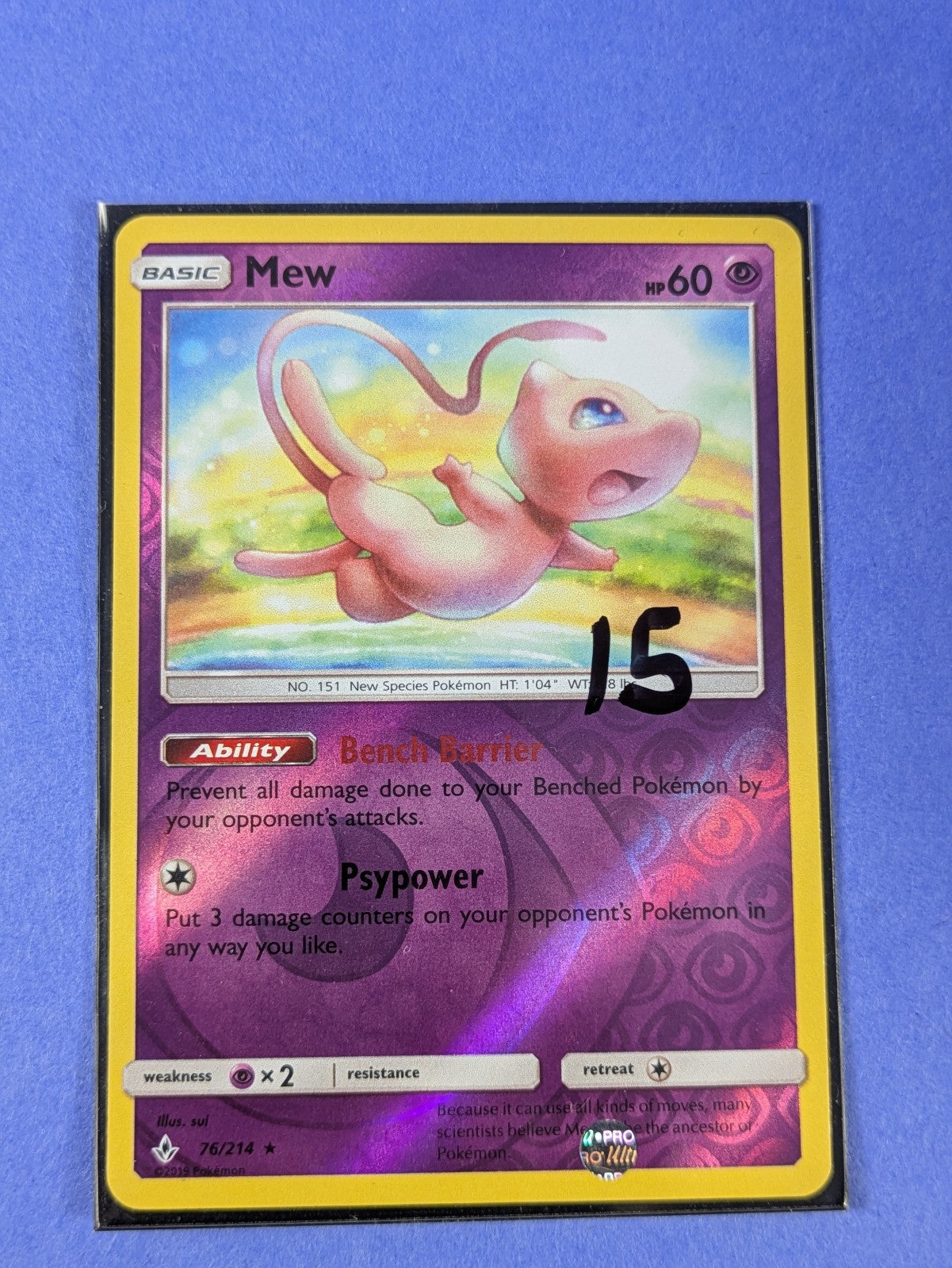 Mew - 76/214 - Holo Rare Reverse Holo Unbroken Bonds - Pokemon Card - NM