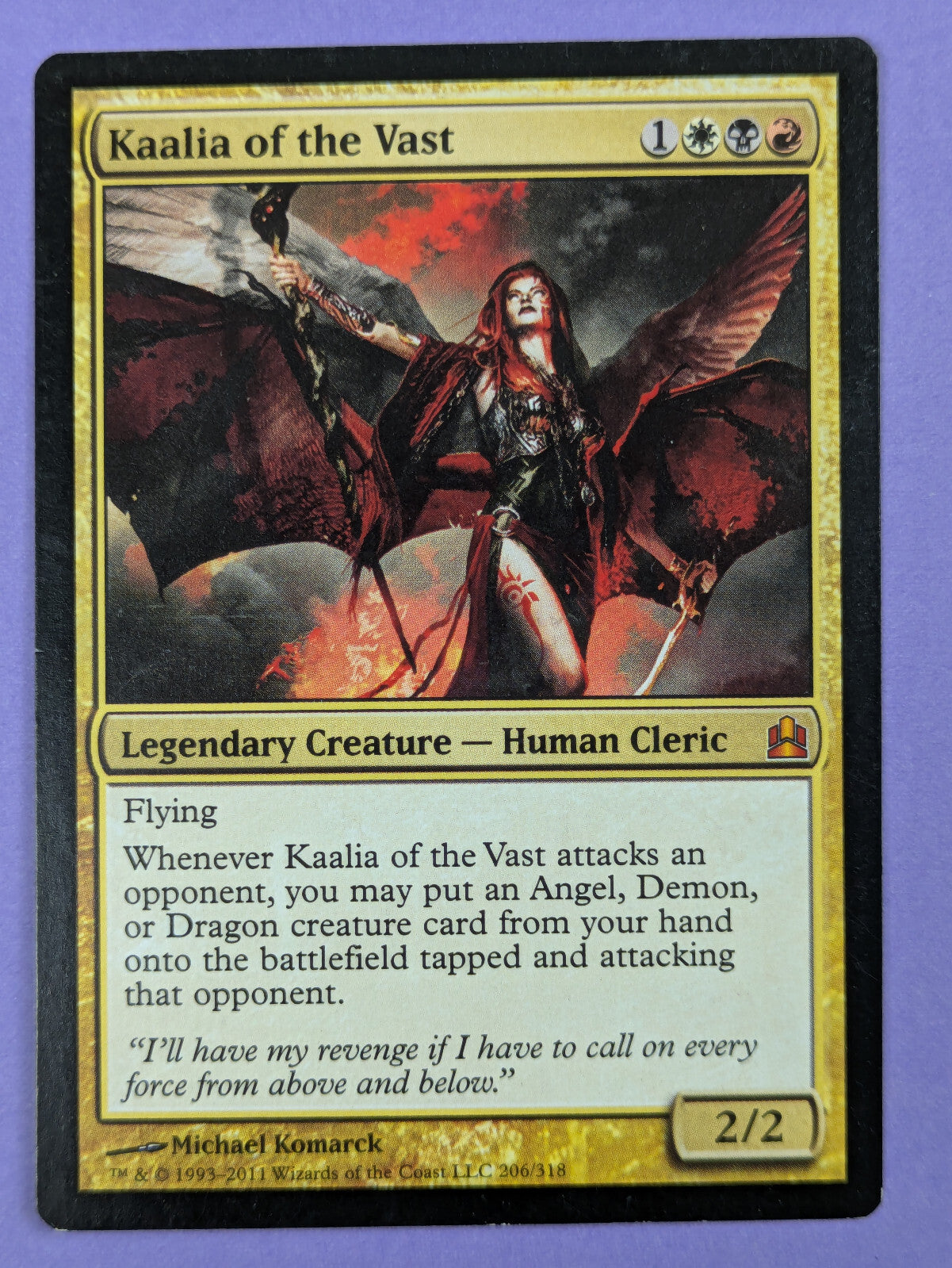 MTG Magic The Gathering: Commander 2011: Kaalia of the Vast #206/318 Mythic - NM