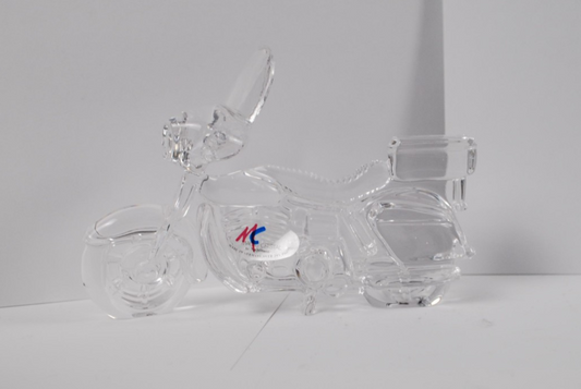 Hofbauer Magic Crystal American Biker Glass Retro Motorcycle Paperweight