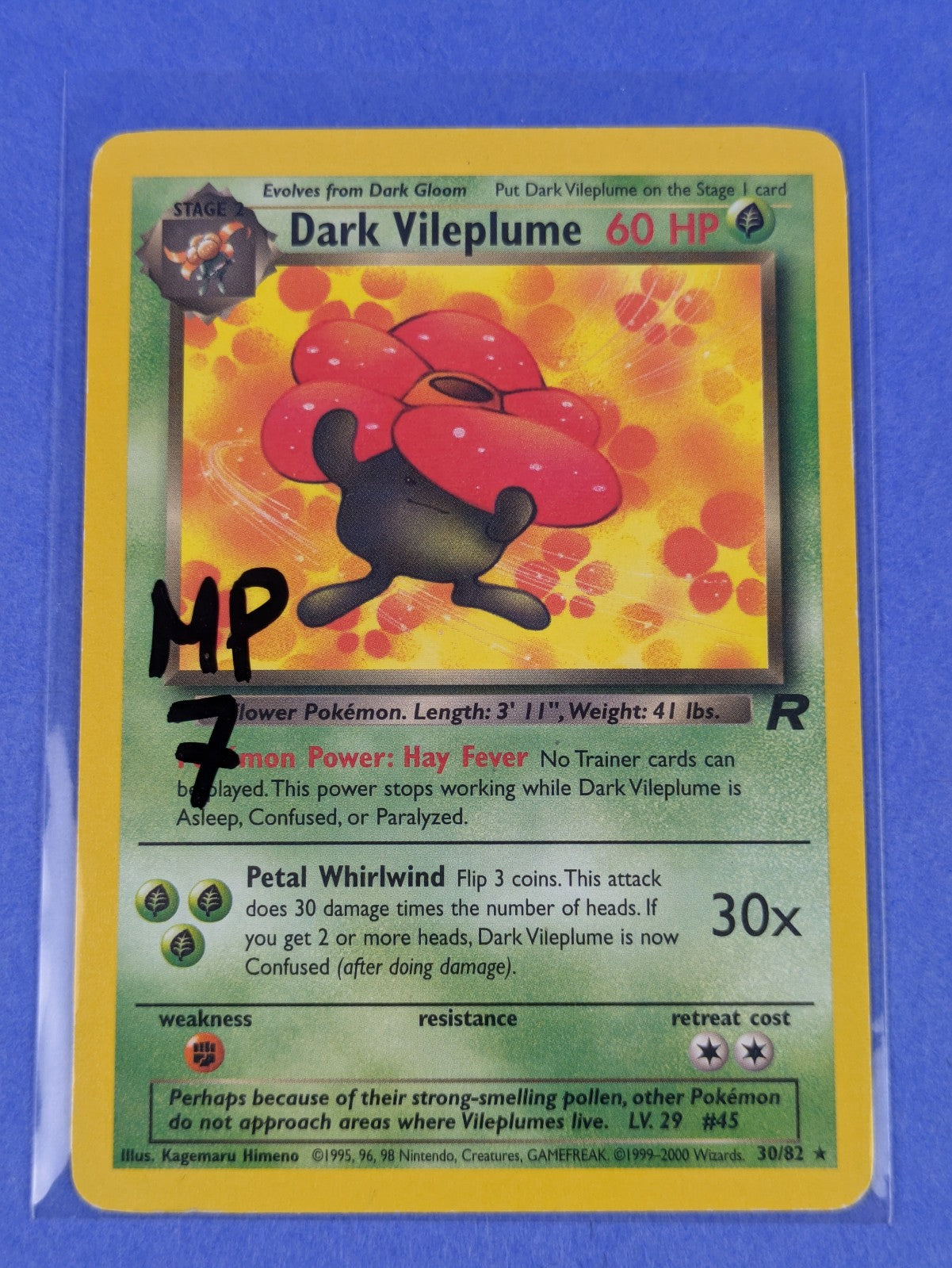 Dark Vileplume - 30/82 - Rare Unlimited Team Rocket - Pokemon Card - MP