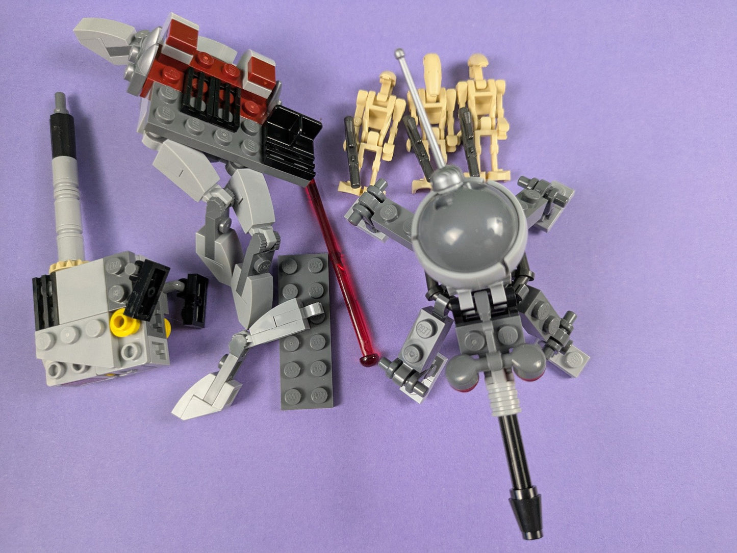 Lego Star Wars: AV-7 Cannon & Spider Droid + 3 Battle Droids Sets 75345 & 75337