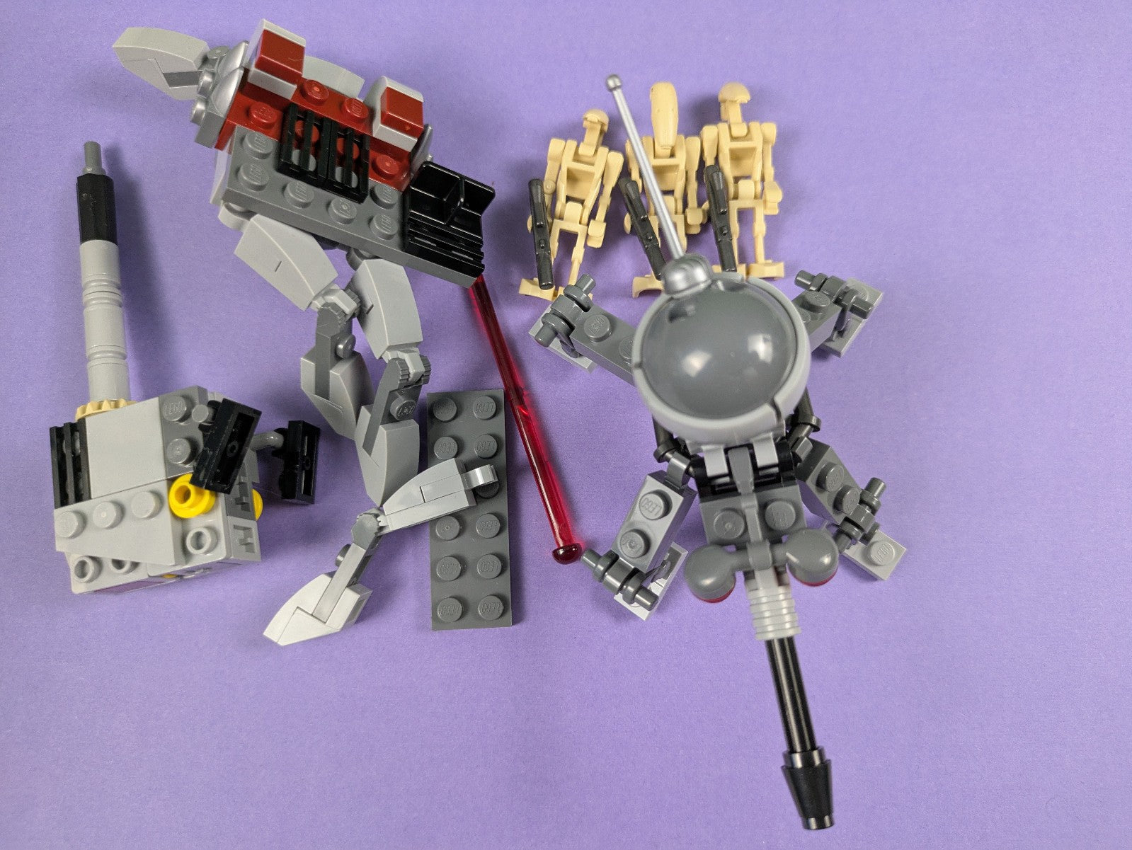 Lego Star Wars: AV-7 Cannon & Spider Droid + 3 Battle Droids Sets 75345 & 75337