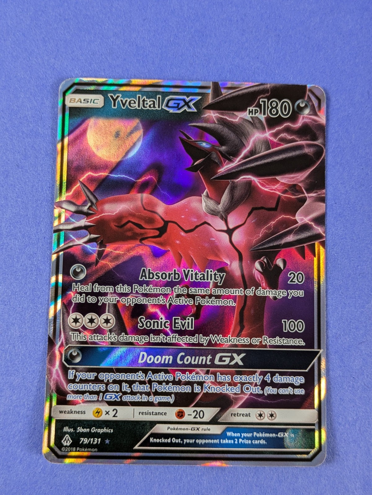 Yveltal GX - 79/131 - Rare Holo GX Forbidden Light - Pokemon Card - NM