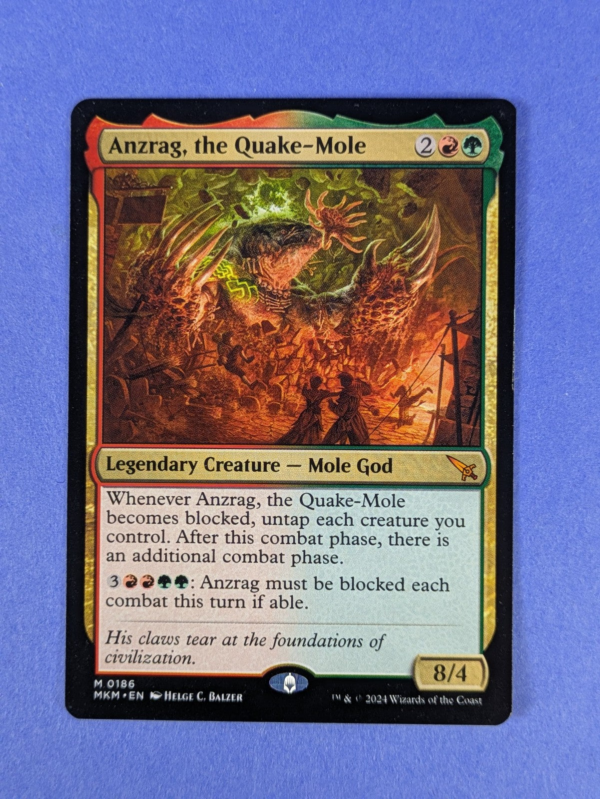 MTG Magic: Murders at Karlov Manor: Anzrag, the Quake-Mole #0186 Mythic - LP