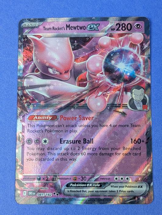 Team Rocket's Mewtwo ex - 081/182 - Double Rare Destined Rivals - Pokemon - NM