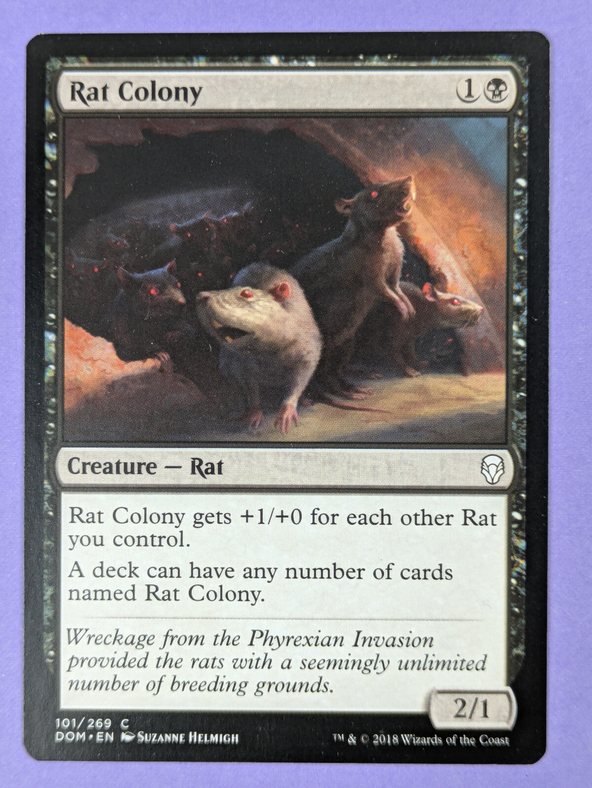 MTG Magic The Gathering: Dominaria: Rat Colony #101/269 Common - NM