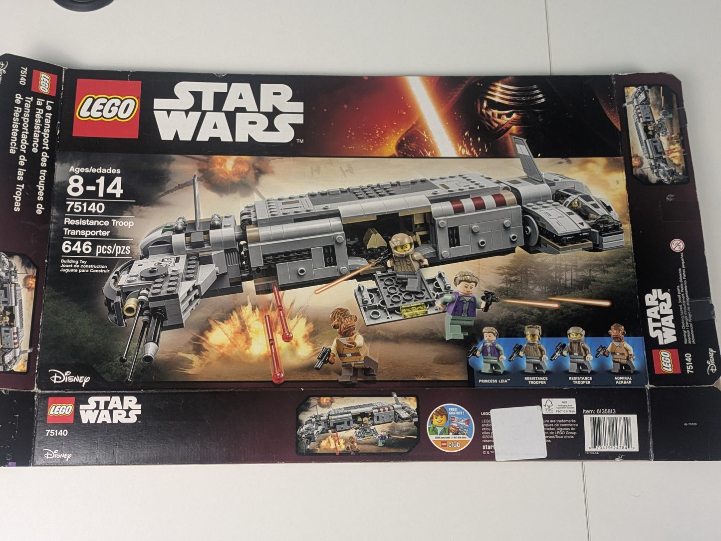 Lego Star Wars: Episode 7: Resistance Troop Transport Set 75140 - Incomplete Set