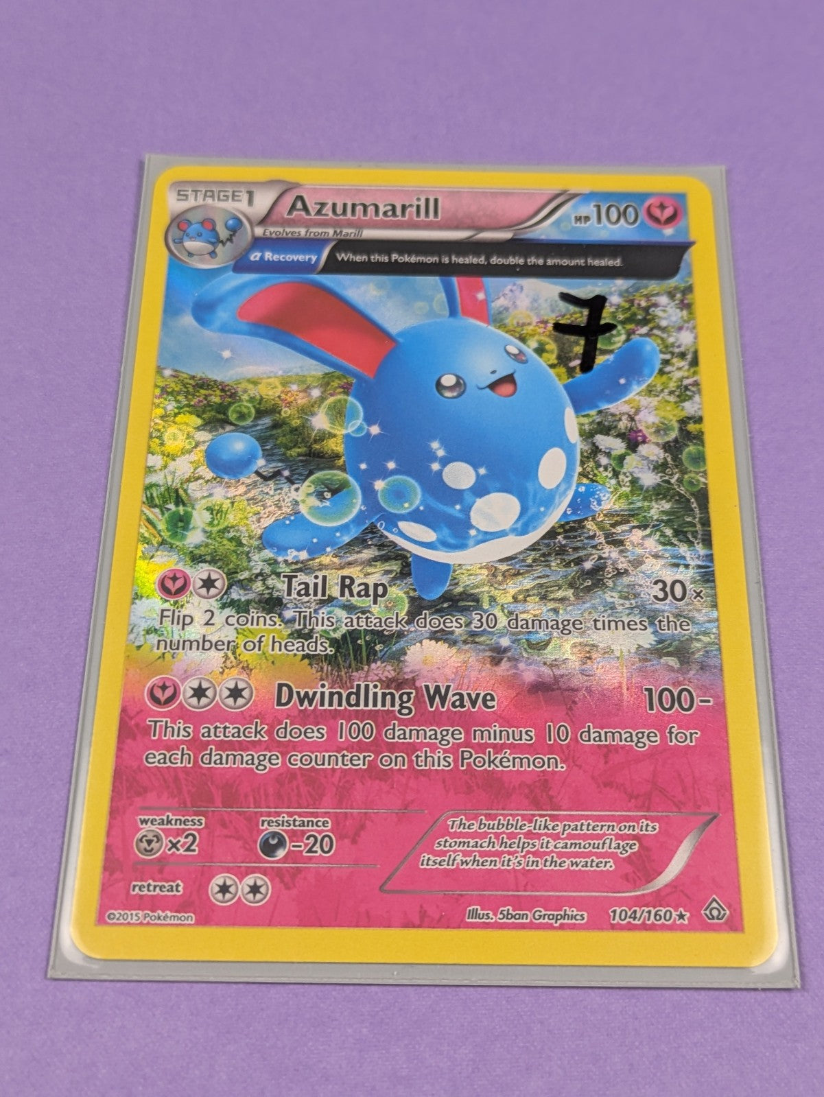 Azumarill - 104/160 - Rare Holo Primal Clash - Pokemon Card - NM