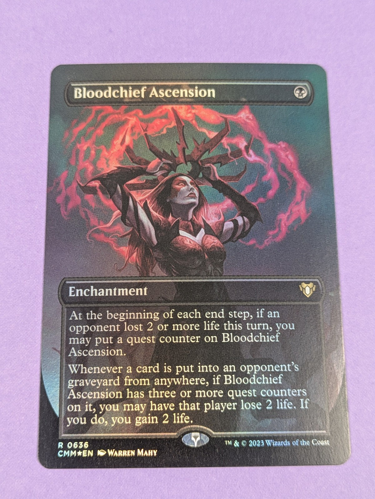 MTG: Commander Masters: Bloodchief Ascension Foil #0636 Rare Borderless - NM