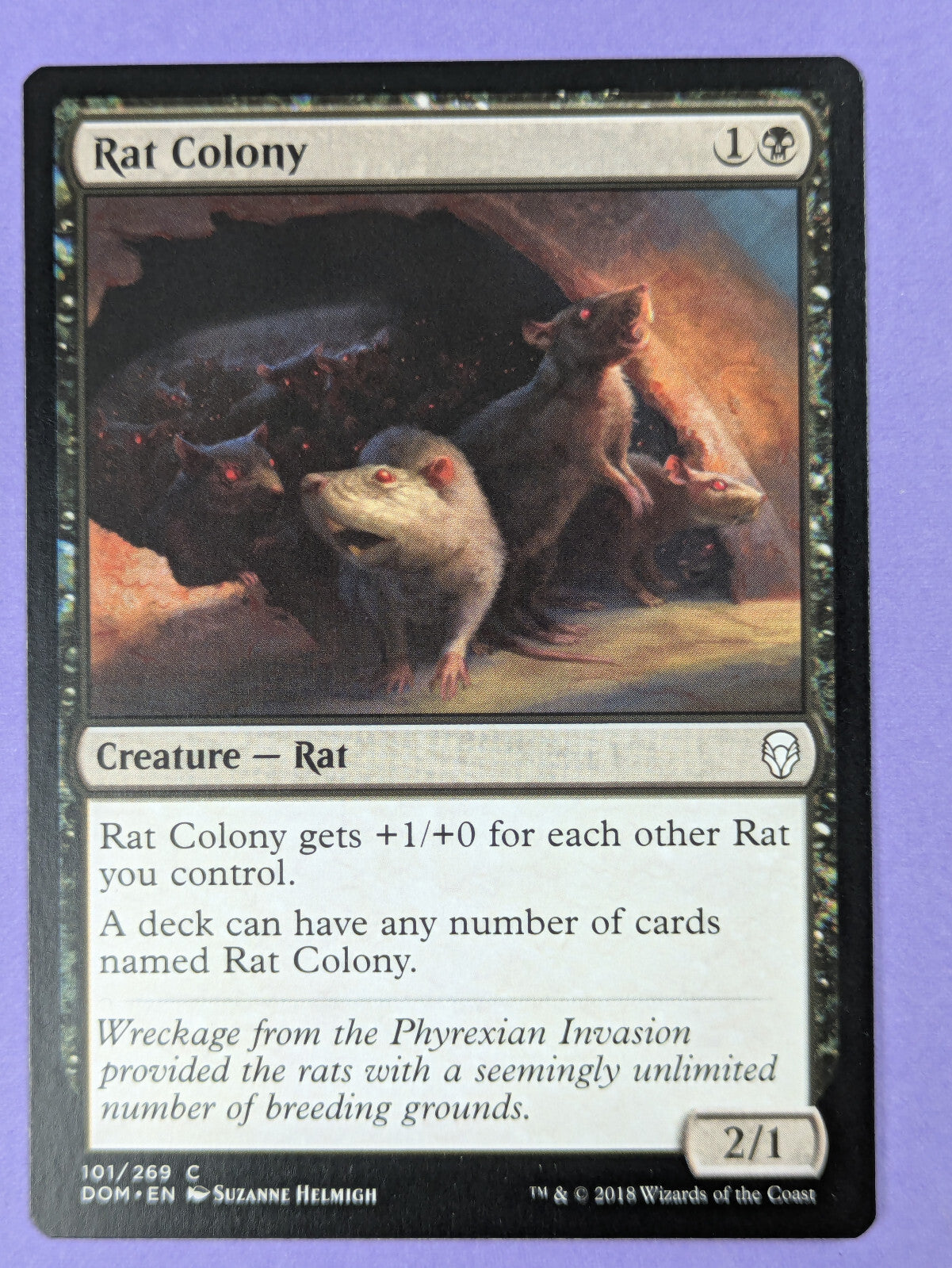 MTG Magic The Gathering: Dominaria: Rat Colony #101/269 Common - NM