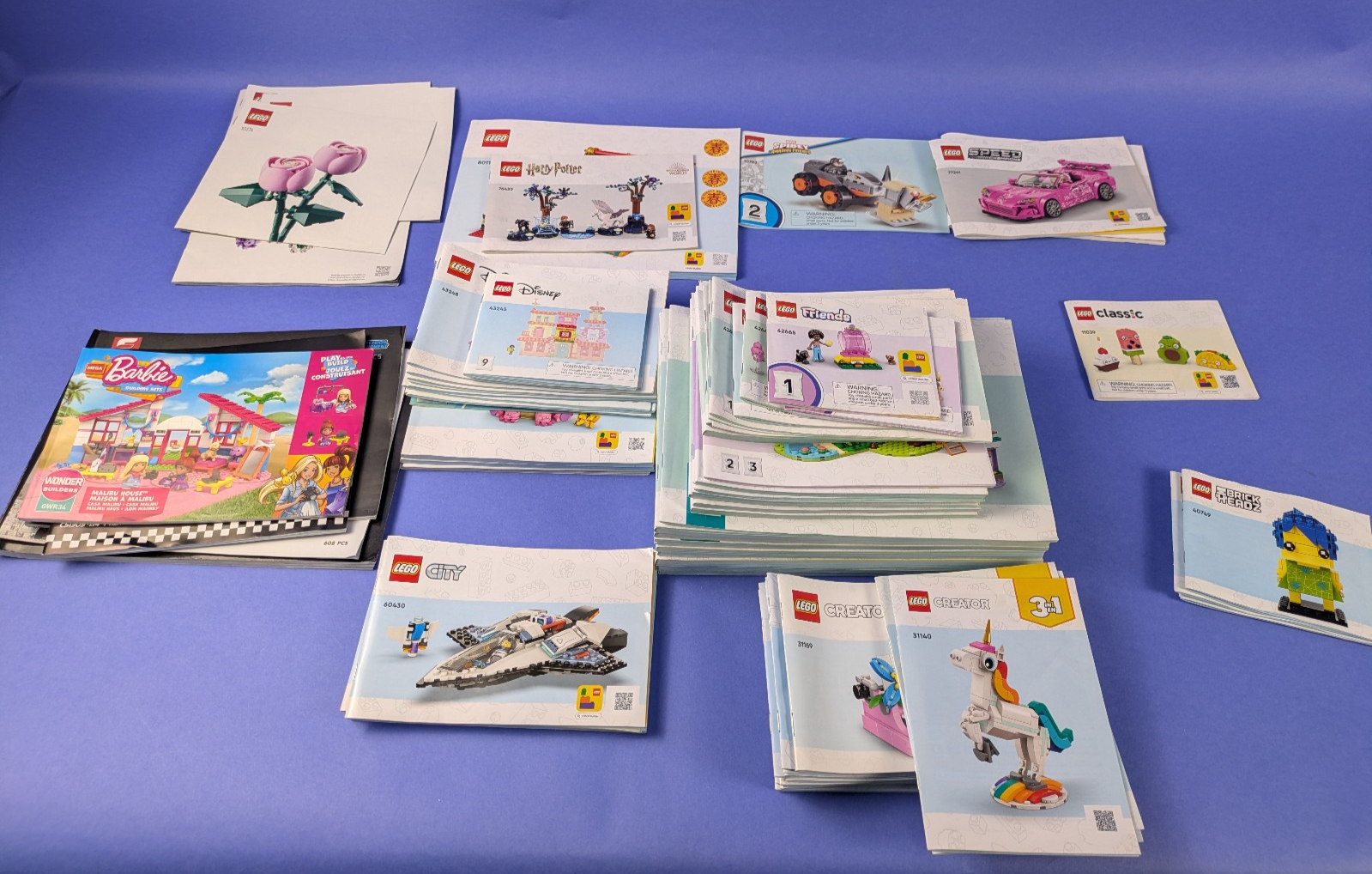 Lego Instruction Manual Bundle: Super Heroes, Harry Potter, City, Friends, etc.