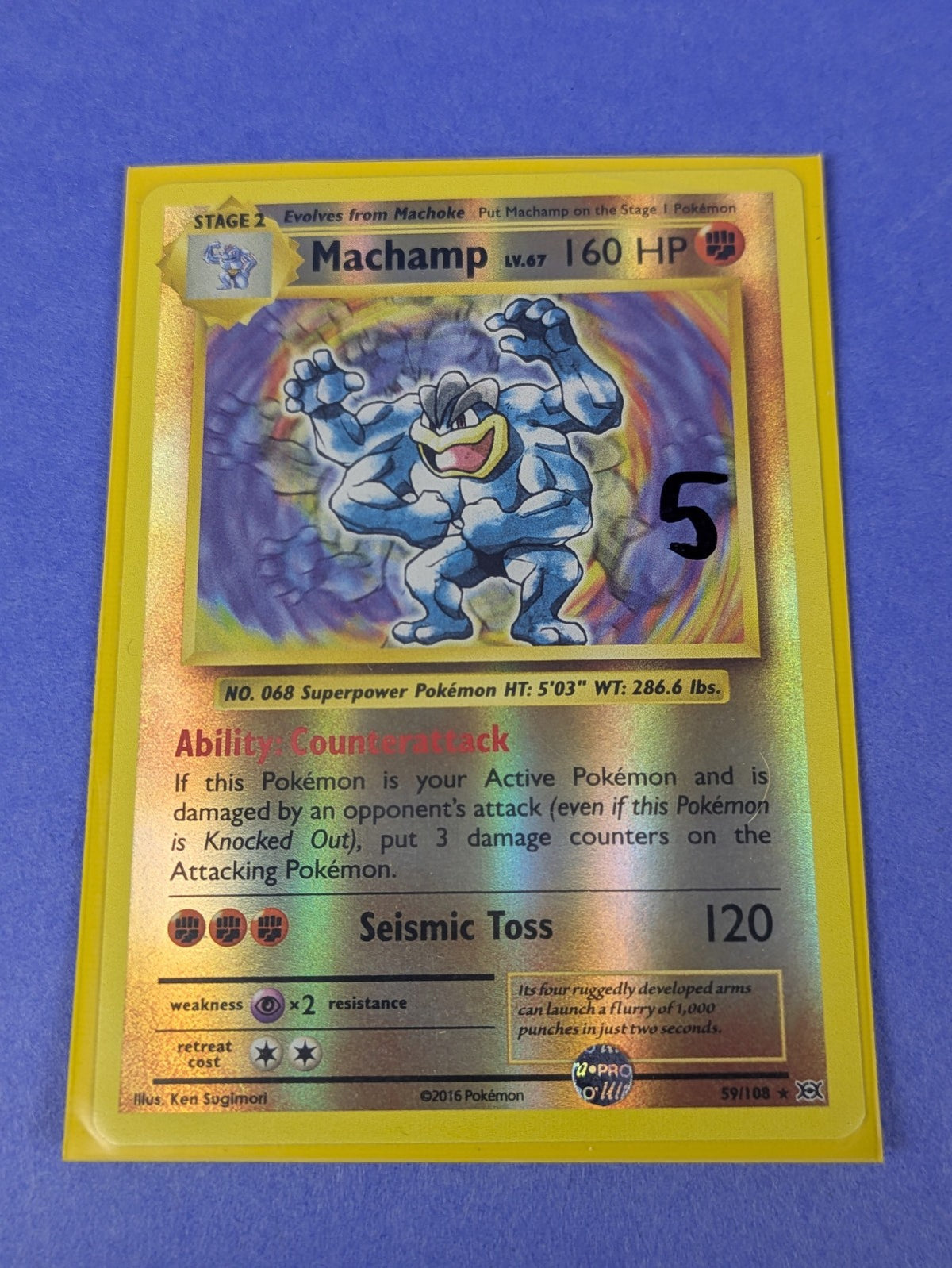 Machamp - 59/108 - Rare Reverse Holo  Evolutions - Pokemon Card - NM