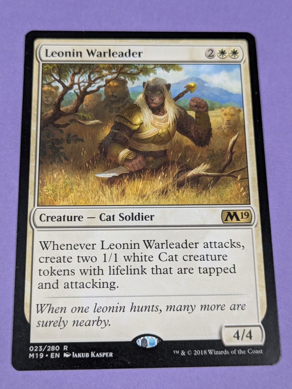 MTG Magic: Core Set 2019: Leonin Warleader #023/280 Rare - NM