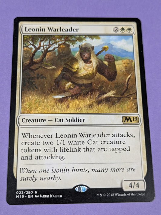 MTG Magic: Core Set 2019: Leonin Warleader #023/280 Rare - NM