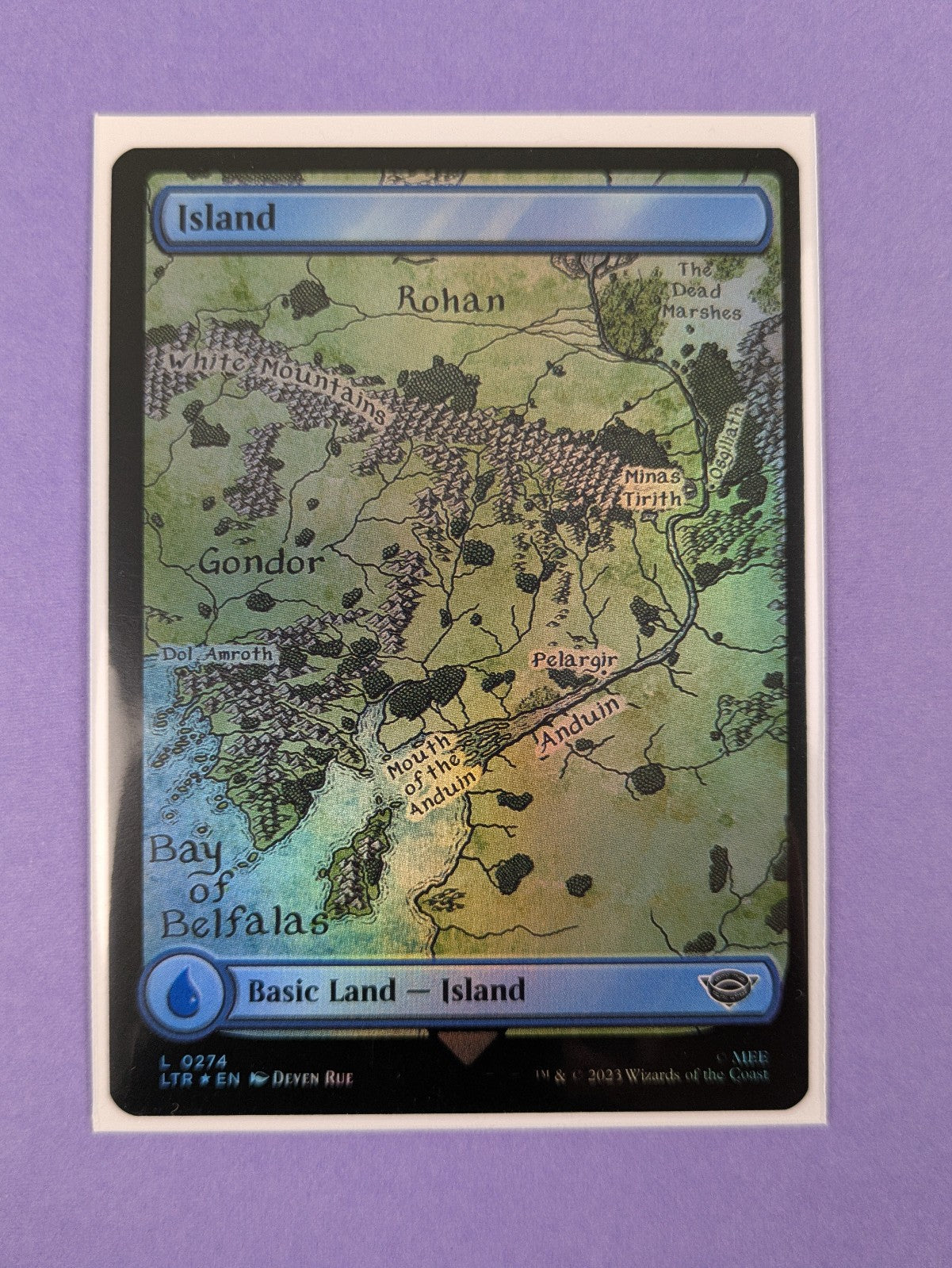 MTG: The Lord of the Rings: Tales of Middle-earth: Island Foil #0274 Land - NM