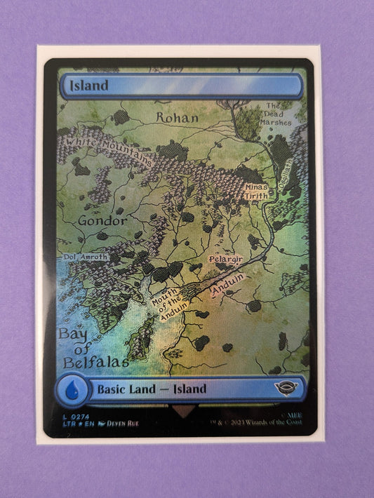 MTG: The Lord of the Rings: Tales of Middle-earth: Island Foil #0274 Land - NM