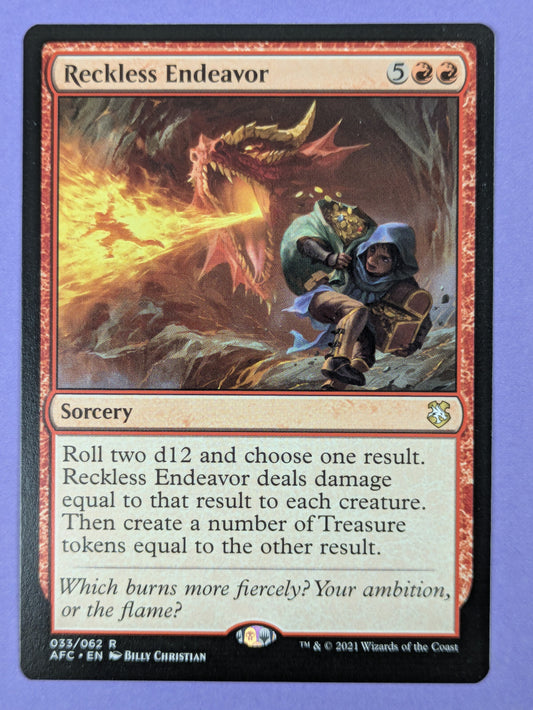 MTG Magic: Forgotten Realms Commander: Reckless Endeavor #033/062 Rare - NM